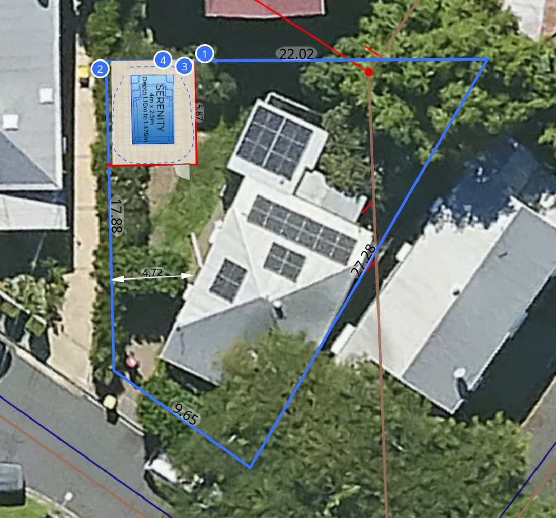 A construction site plan for a pool