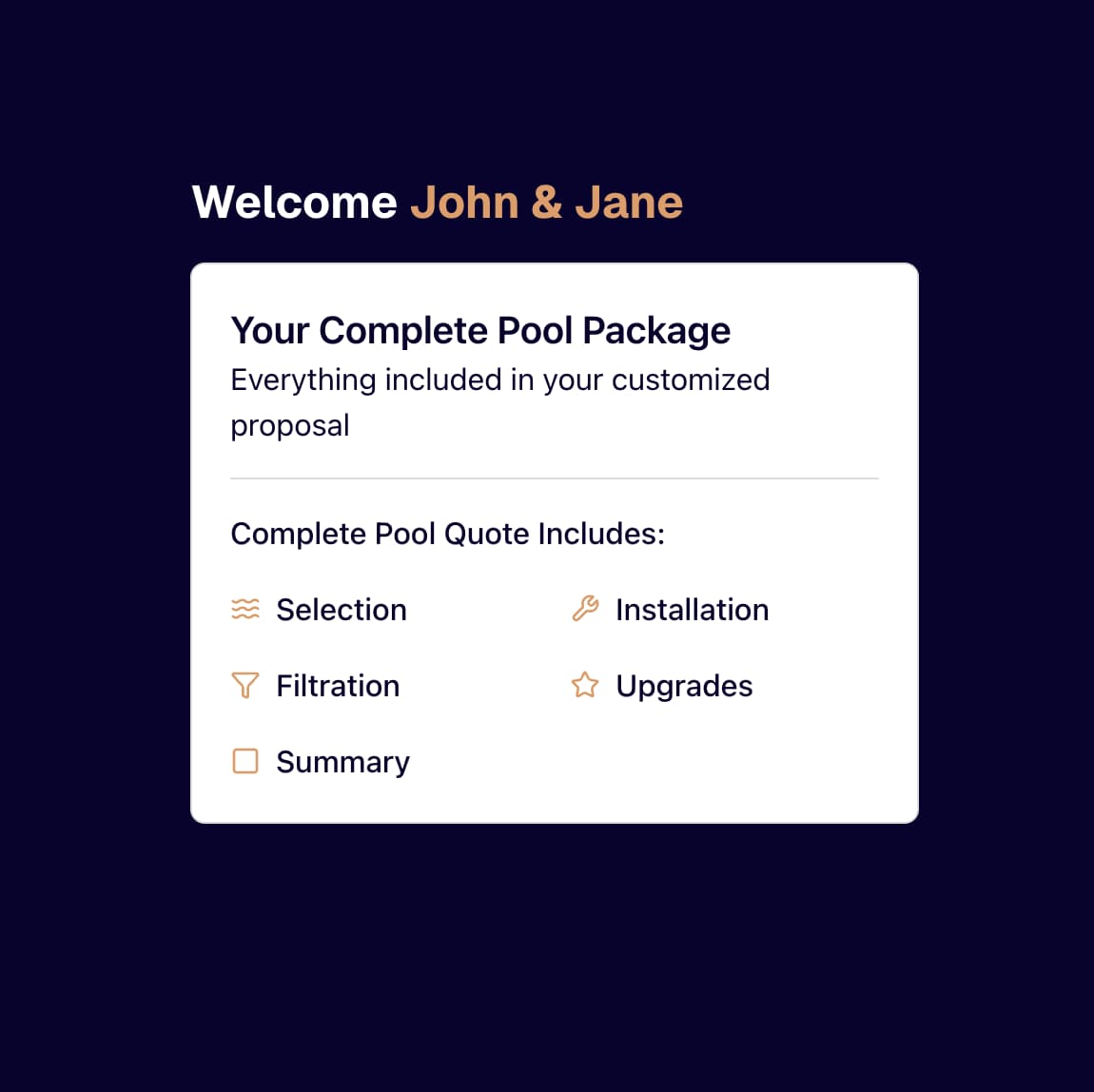A quote for a pool